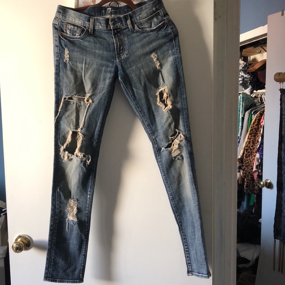 7 for all mankind ripped jeans